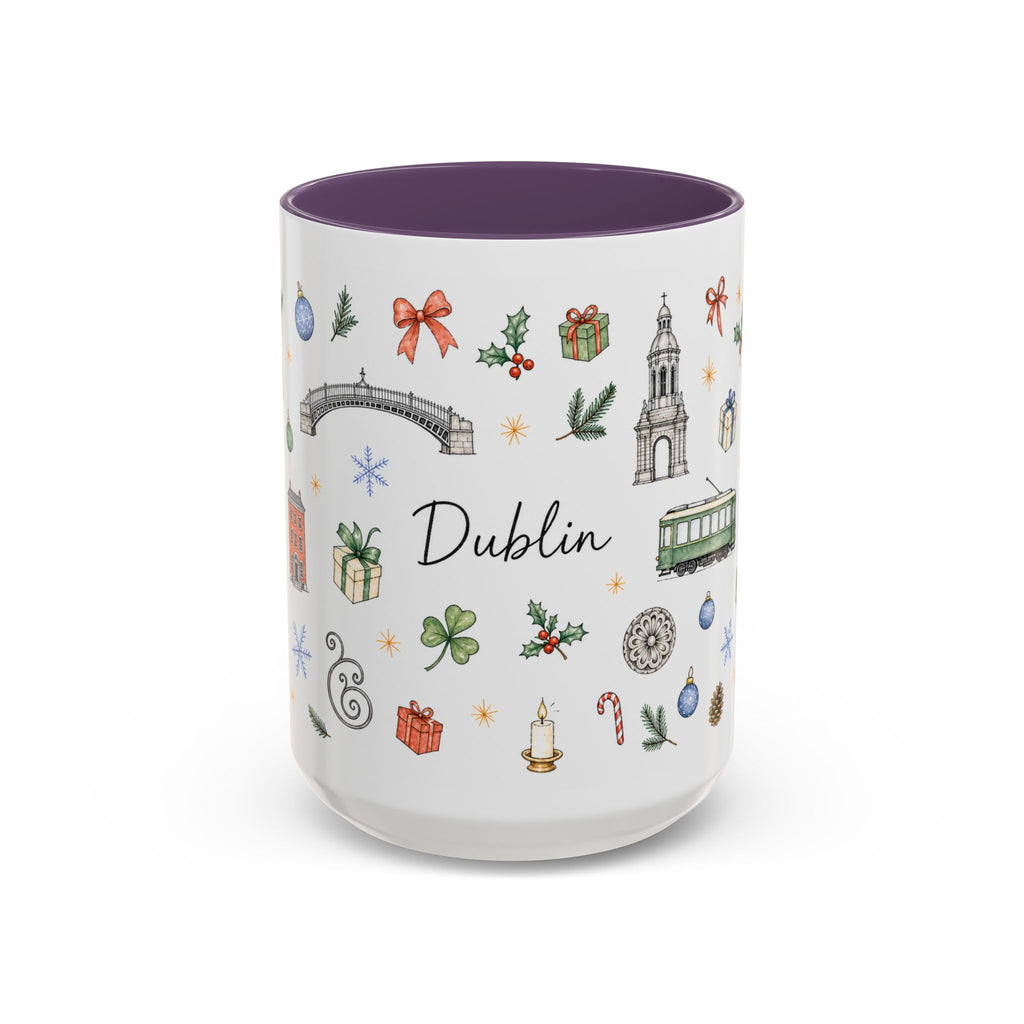 Dublin Christmas Mug | Watercolor City Souvenir, Holiday Travel Gift (11oz/15oz)