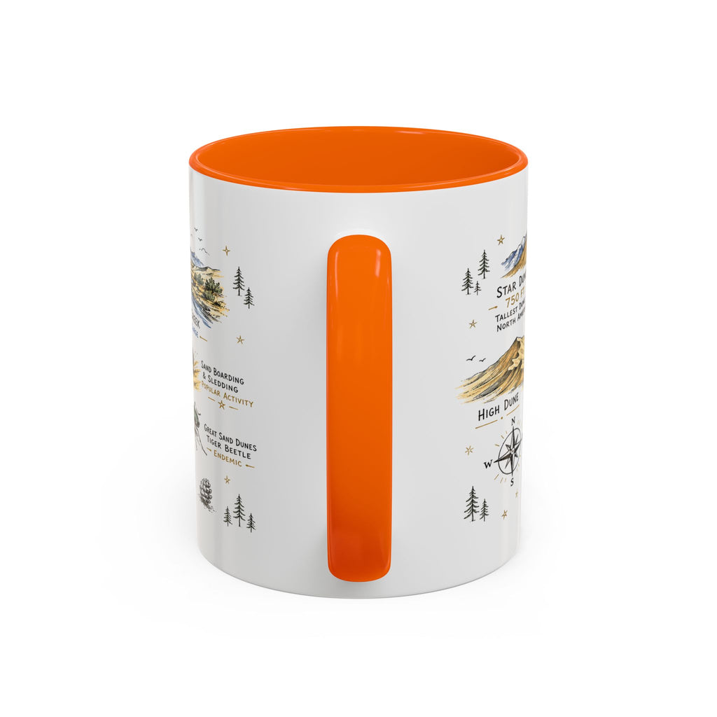 Great Sand Dunes National Park Coffee Mug | Colorado Desert Mountain Dunes Gift | Accent Color Ceramic 11oz 15oz