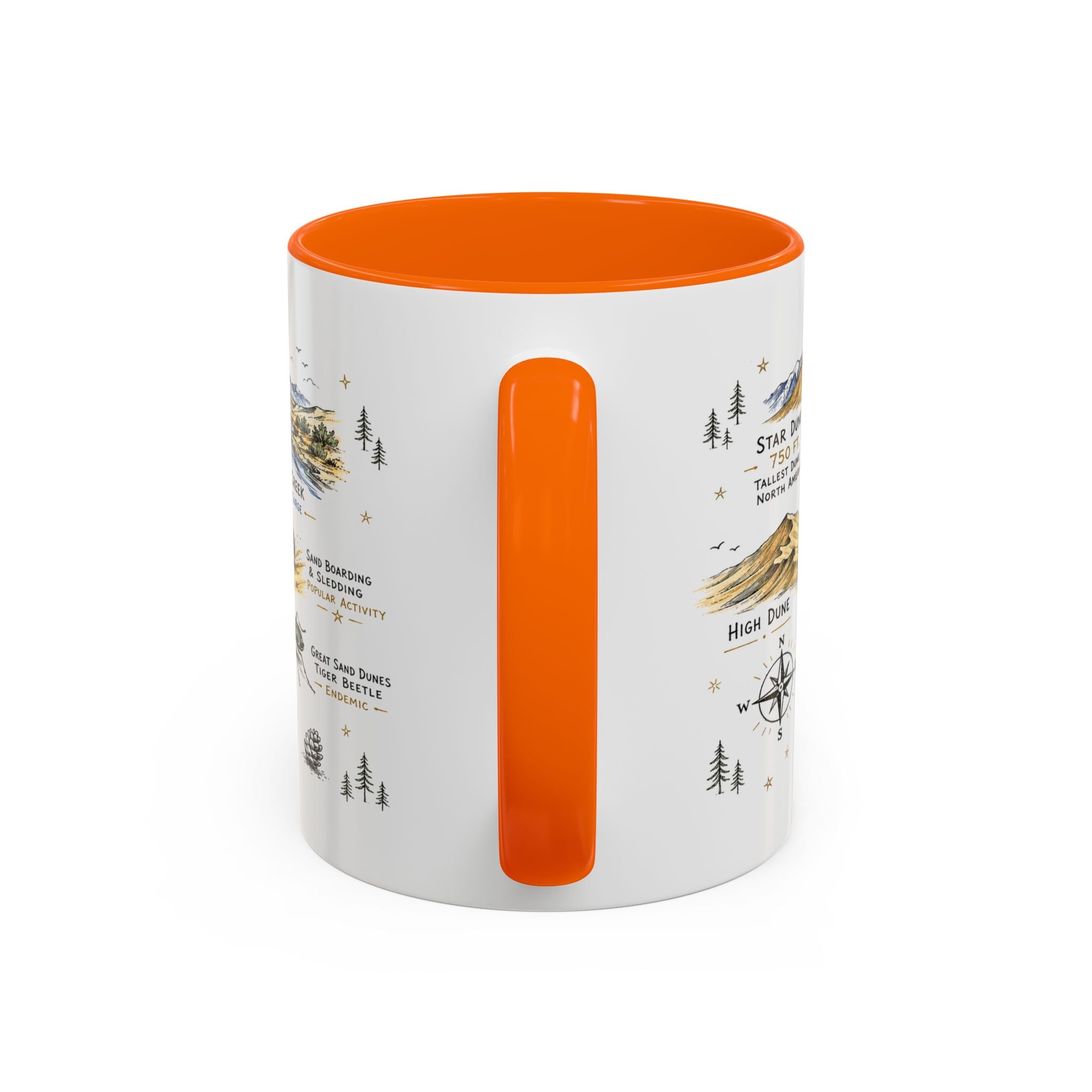 Great Sand Dunes National Park Coffee Mug | Colorado Desert Mountain Dunes Gift | Accent Color Ceramic 11oz 15oz