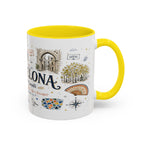 Barcelona Coffee Mug | Spain Souvenir Travel Gift | Accent Color Ceramic 11oz 15oz