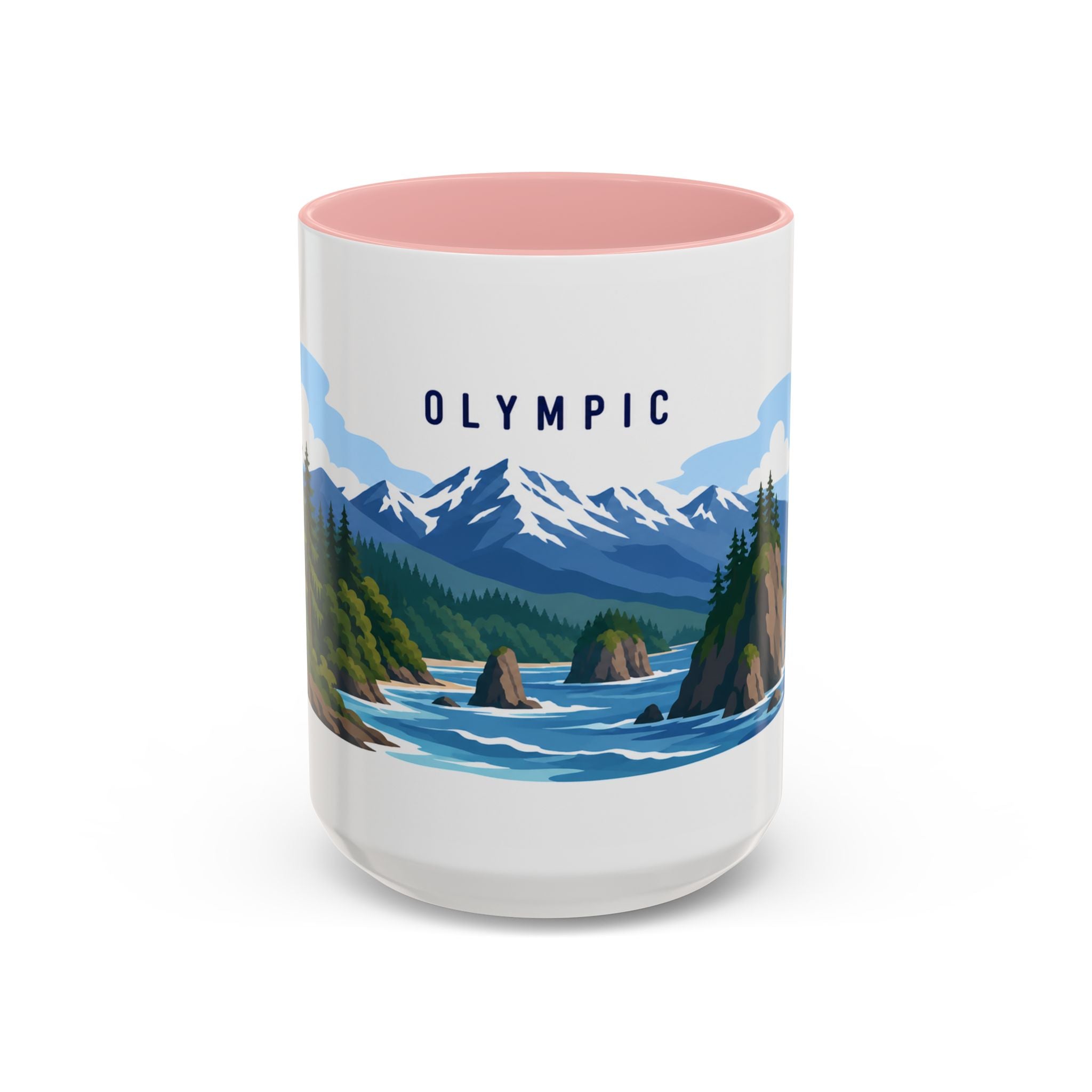 Olympic National Park Coffee Mug | Solid Color Block Park Souvenir | 11oz 15oz Accent Mug