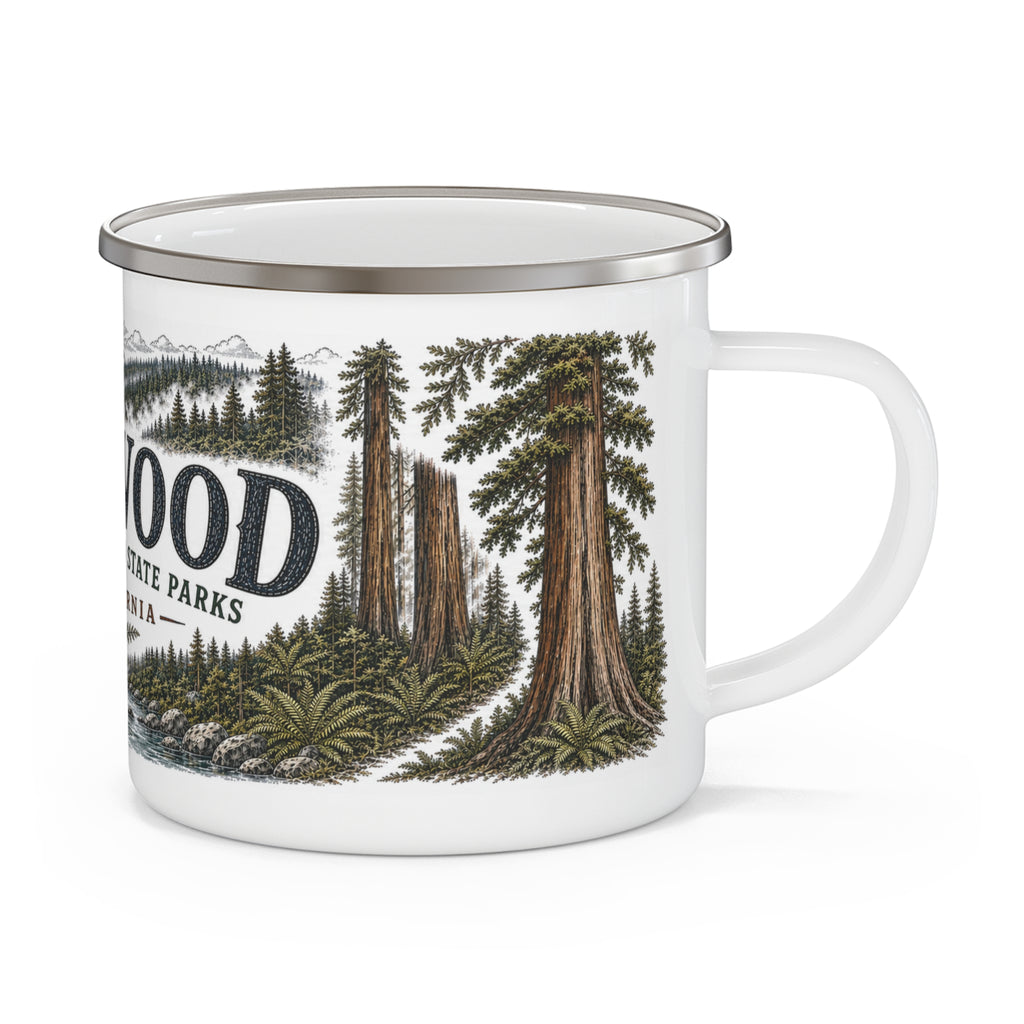 Redwood National Park Vintage Enamel Camping Mug | 12oz National Park Hiking Gift