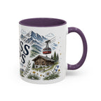 Swiss Alps Coffee Mug | Travel Destination Souvenir Gift | Accent Color Ceramic 11oz 15oz