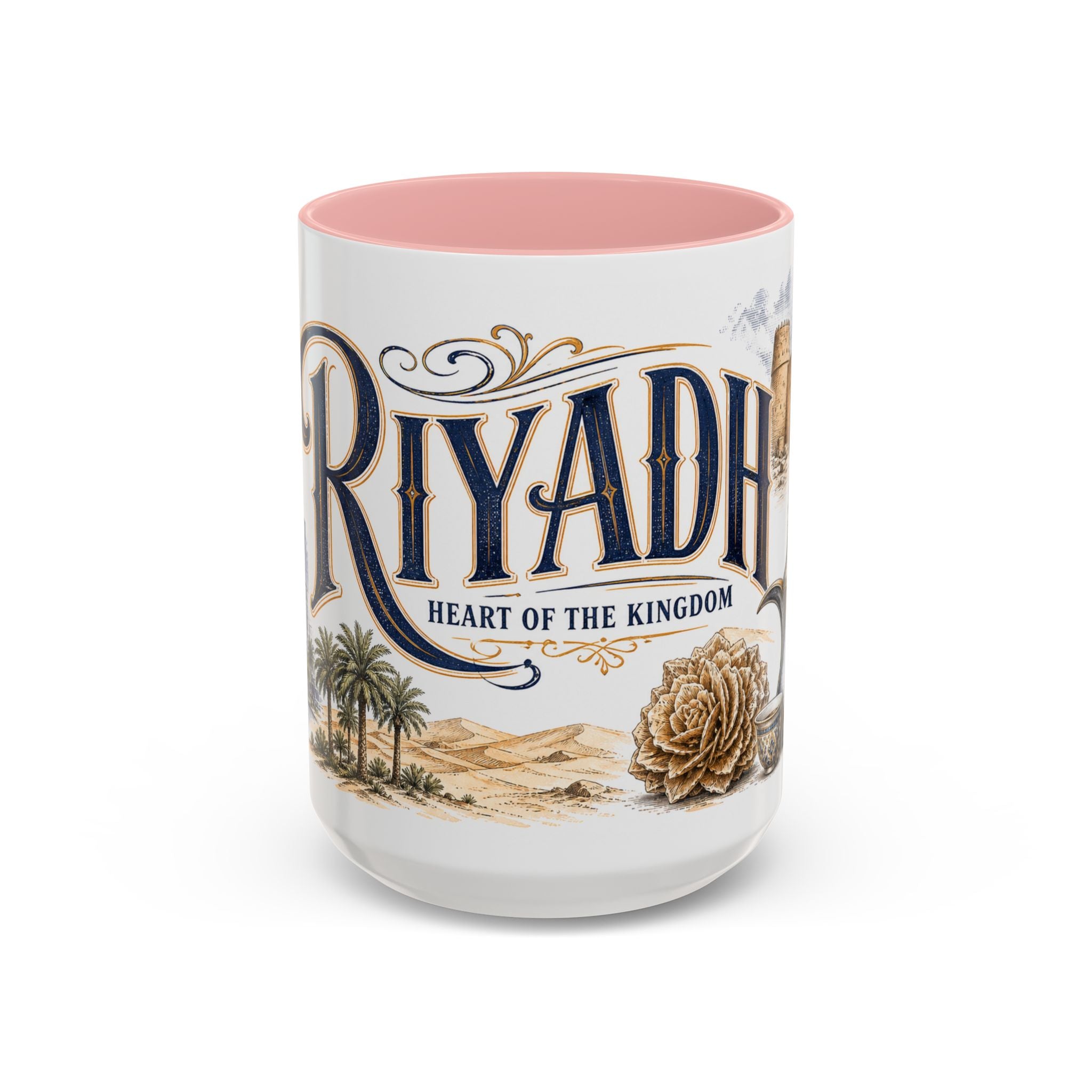 Riyadh Coffee Mug | Saudi Arabia Travel Souvenir | Vintage Illustrated City Gift | 11 oz 15 oz Accent Mug