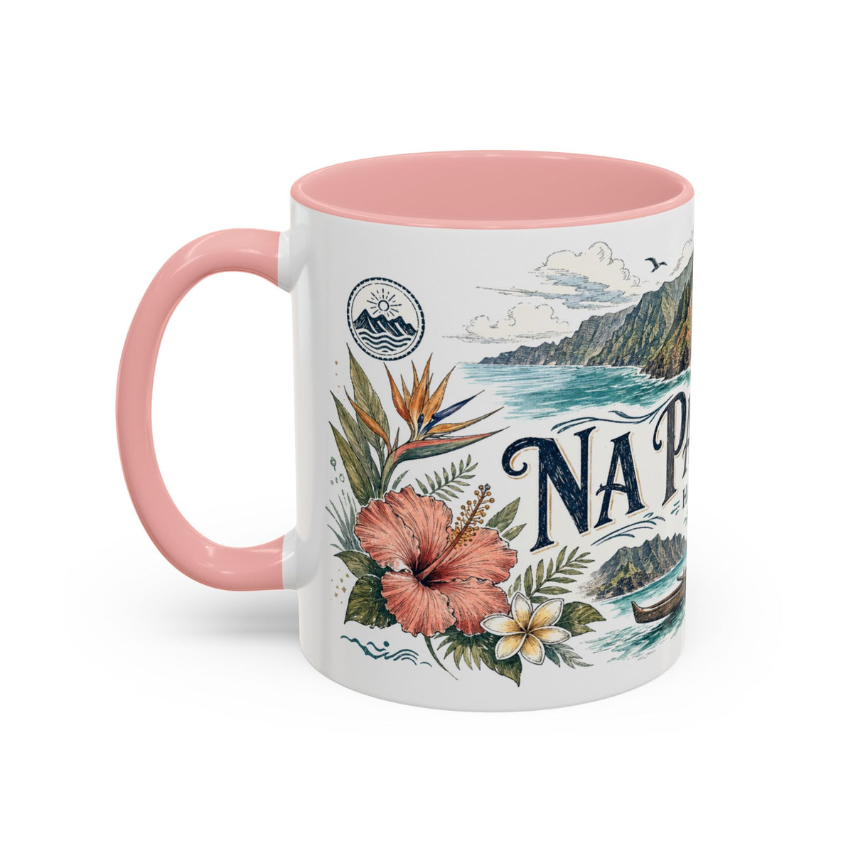 Na Pali Coast Mug, Hawaii Travel Souvenir, Bucket List Gift, Accent Ceramic Coffee Mug 11oz 15oz