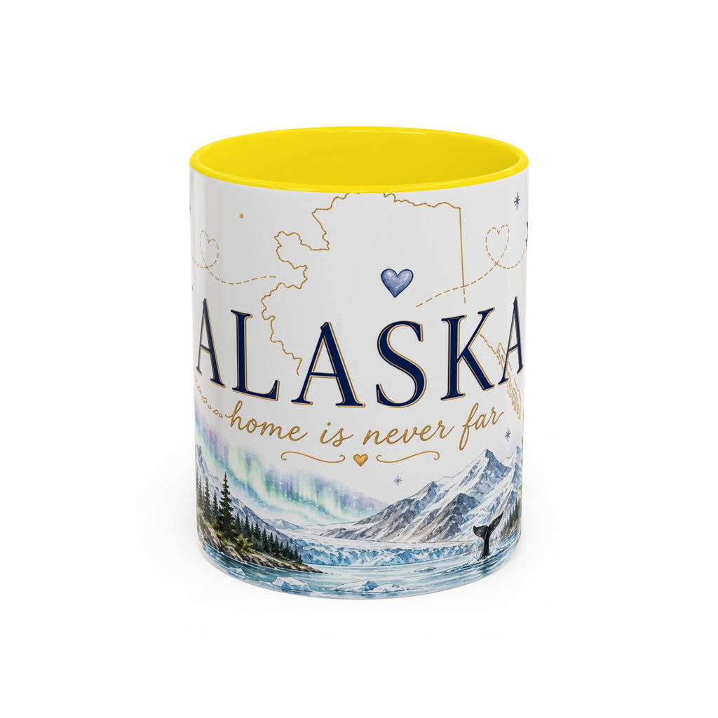 Alaska State Map Mug | Northern Lights, Mountains, Glaciers | Moving Away Gift