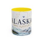 Alaska State Map Mug | Northern Lights, Mountains, Glaciers | Moving Away Gift