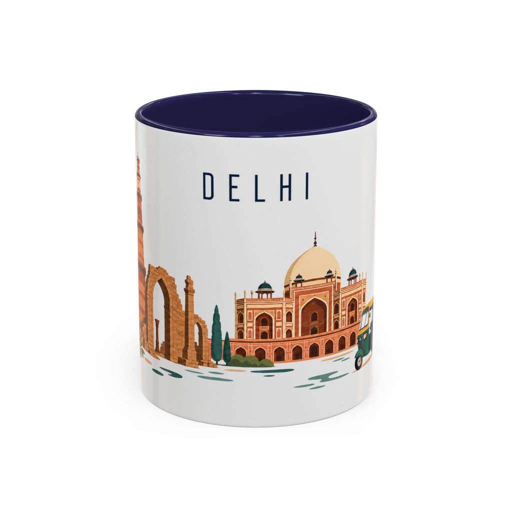Delhi Coffee Mug | India Travel Souvenir | Porcelain Decal City Gift | 11oz 15oz Accent Mug