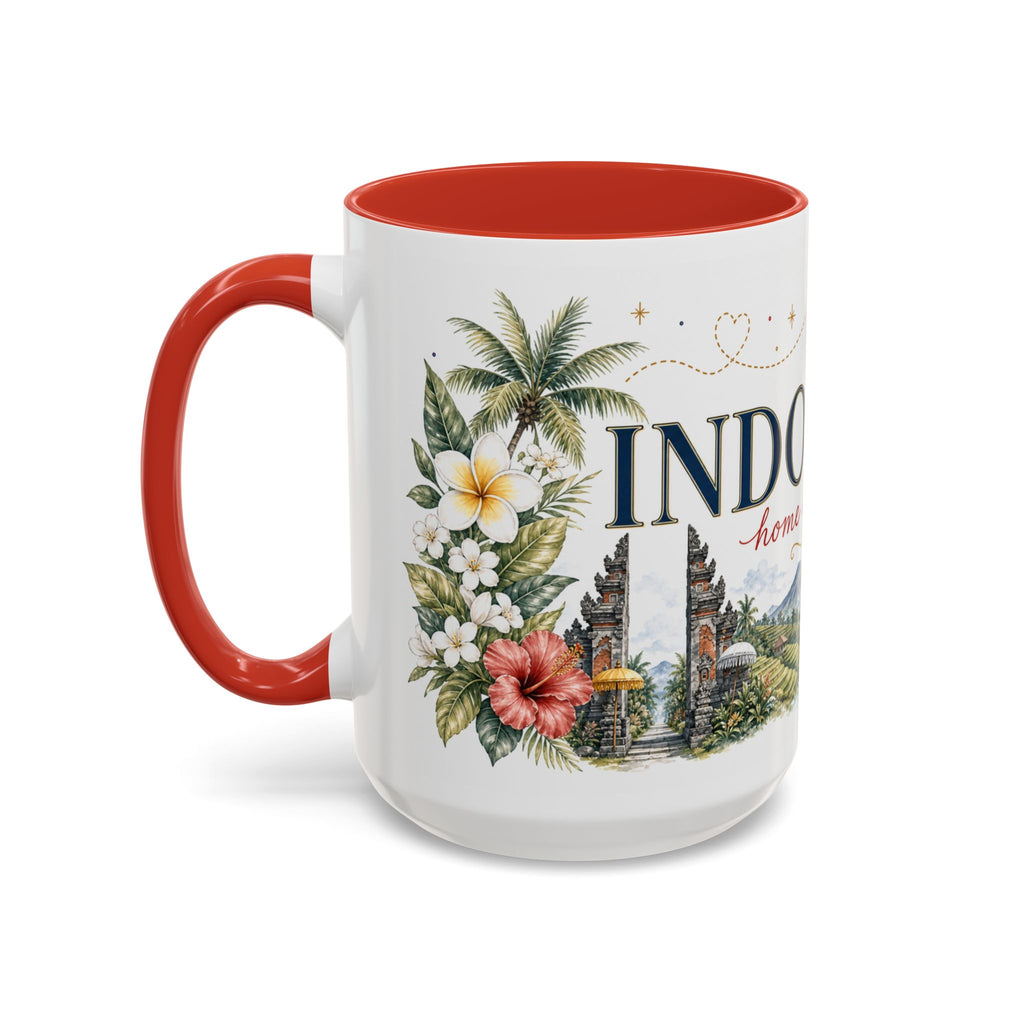 Indonesia Home Country Mug | Moving Away Gift | Long Distance Friendship | 11 oz 15 oz Accent Mug
