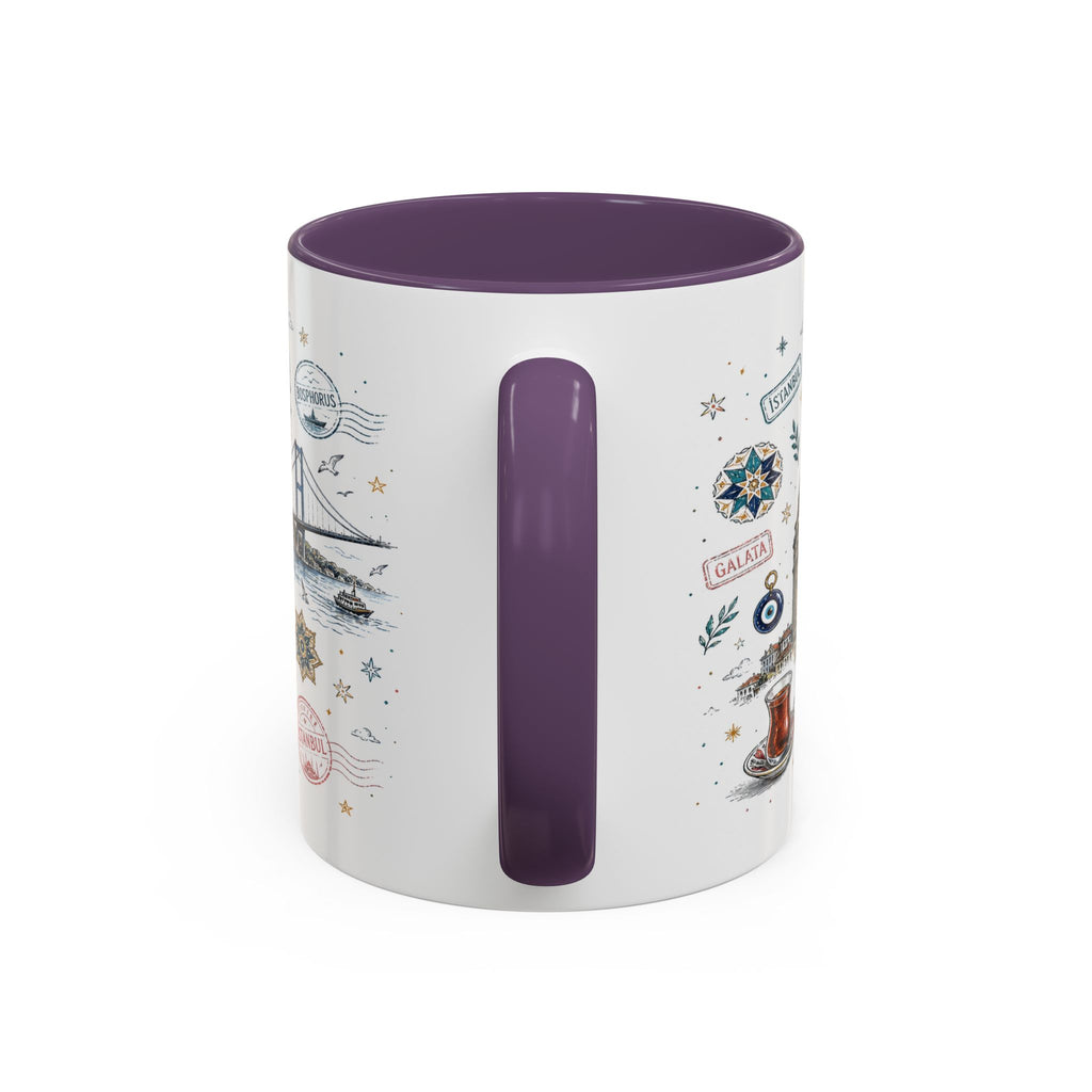 Istanbul Coffee Mug | Turkey Souvenir Travel Gift | Accent Color Ceramic 11oz 15oz