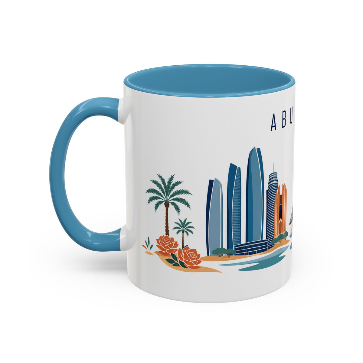 Abu Dhabi Coffee Mug | United Arab Emirates Travel Souvenir | Porcelain Decal City Gift | 11oz 15oz Accent Mug