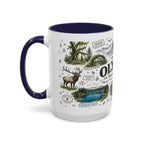Olympic Coffee Mug | National Park Hiking Rainforest Gift | Accent Color Ceramic 11oz 15oz