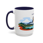 Torres del Paine Coffee Mug | Travel Destination Souvenir Gift | Accent Color Ceramic 11oz 15oz