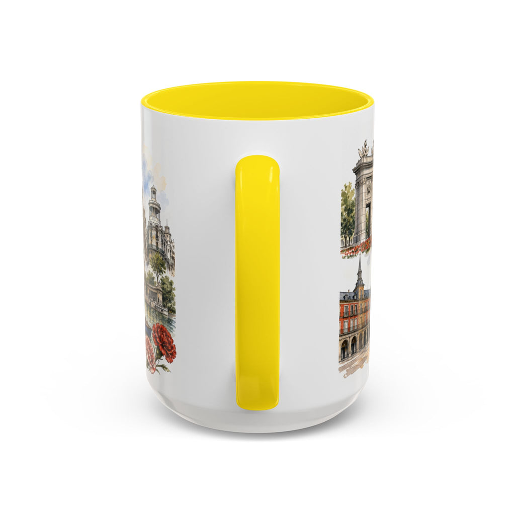 Madrid Coffee Mug | Spain Travel Souvenir | Vintage Illustrated City Gift | 11 oz 15 oz Accent Mug