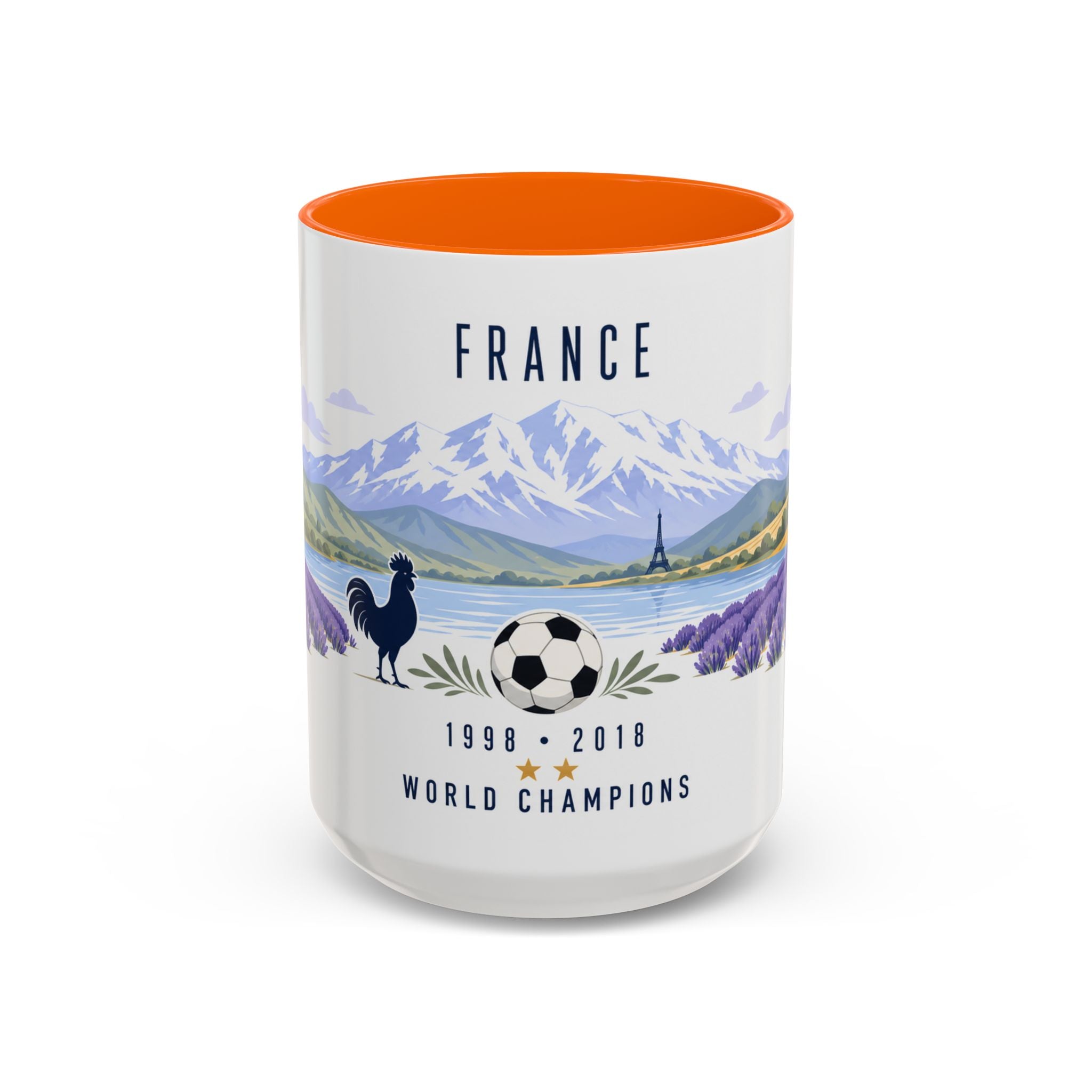 France World Champions Mug | Two Time Soccer Champion Gift | French Football Fan Cup | 1998 2018 | 11oz 15oz Accent Mug