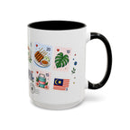 Kuala Lumpur Coffee Mug | Postage Stamp Collage Mug | Travel Souvenir Accent Cup 11oz 15oz