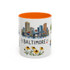 Baltimore Illustrated Travel Mug | City Souvenir Accent Coffee Mug | 11oz 15oz Ceramic Cup