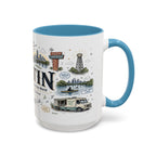 Austin Coffee Mug | Texas Souvenir City Gift | Accent Color Ceramic 11oz 15oz
