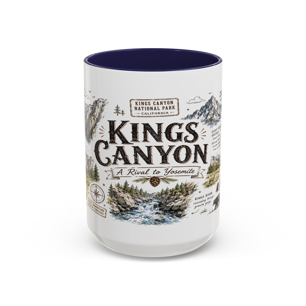 Kings Canyon National Park Coffee Mug | California Sierra Nevada Sequoia Gift | Accent Color Ceramic 11oz 15oz