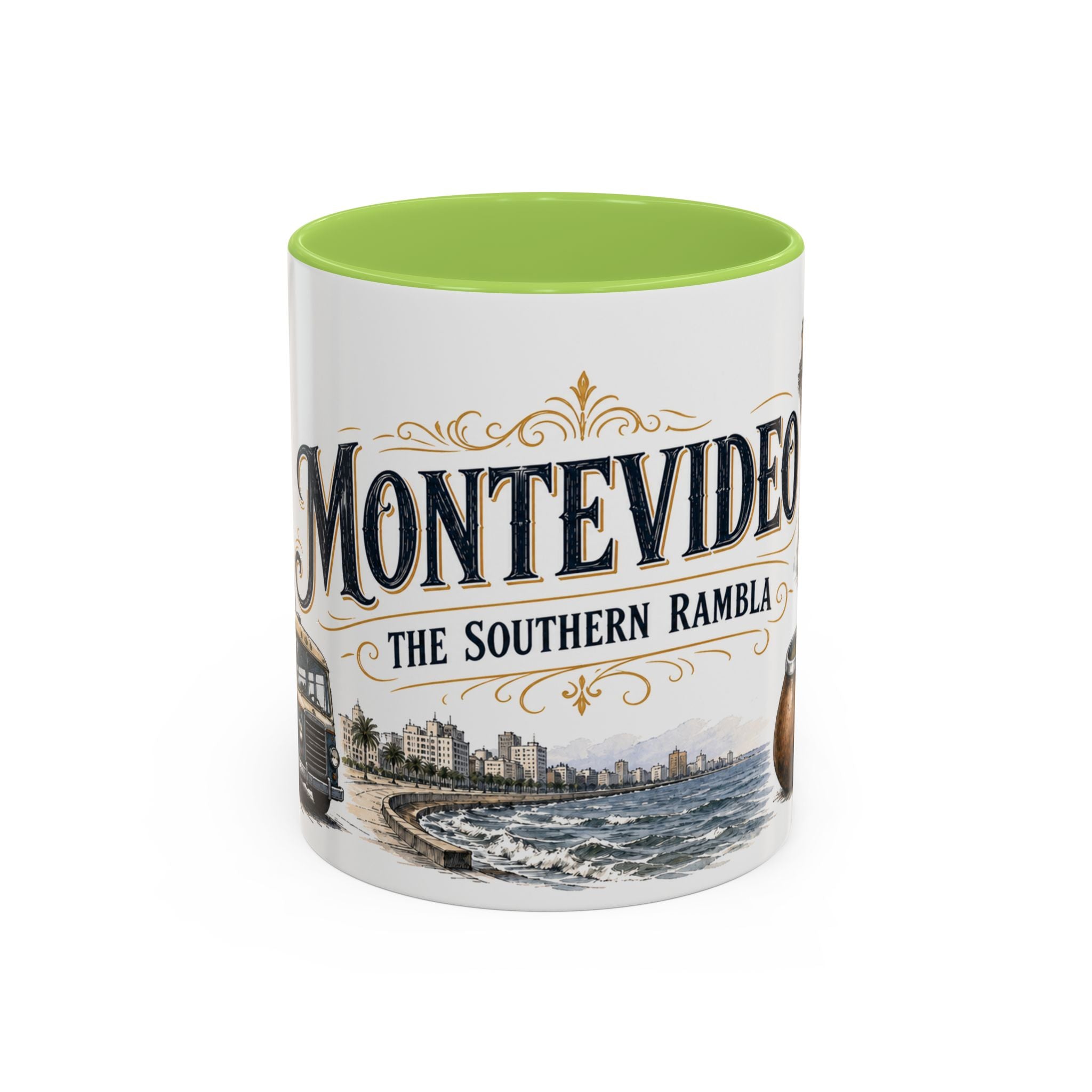 Montevideo Coffee Mug | Uruguay Travel Souvenir | Vintage Illustrated City Gift | 11 oz 15 oz Accent Mug