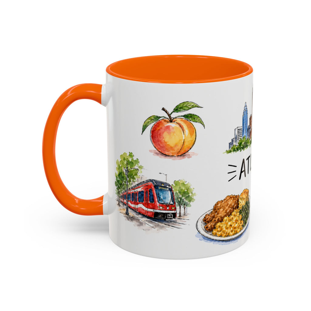 Atlanta Illustrated Travel Mug | City Souvenir Accent Coffee Mug | 11oz 15oz Ceramic Cup
