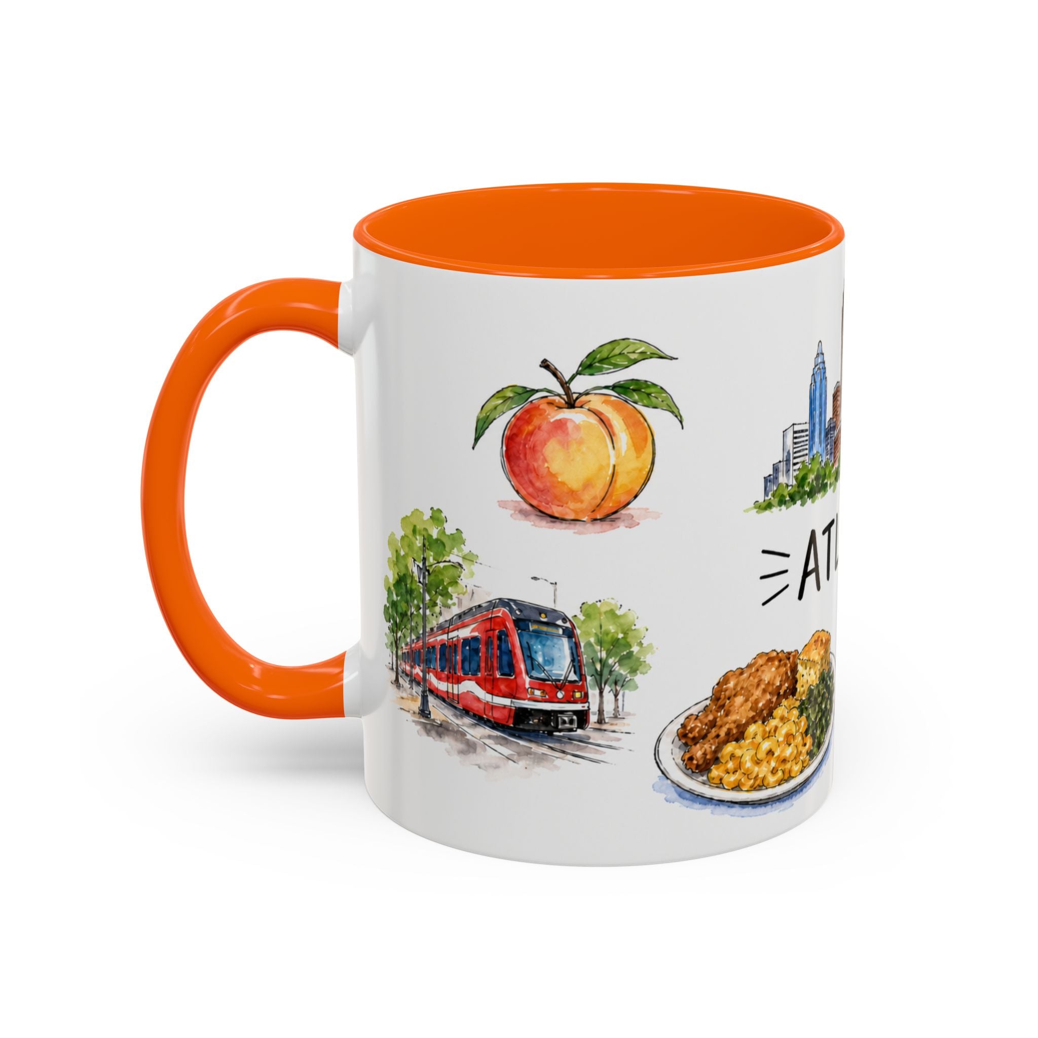 Atlanta Illustrated Travel Mug | City Souvenir Accent Coffee Mug | 11oz 15oz Ceramic Cup