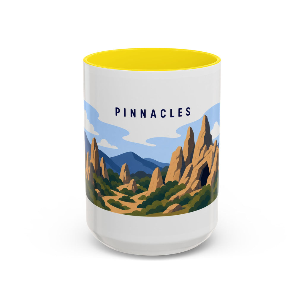 Pinnacles National Park Coffee Mug | Solid Color Block Park Souvenir | 11oz 15oz Accent Mug