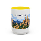 Pinnacles National Park Coffee Mug | Solid Color Block Park Souvenir | 11oz 15oz Accent Mug