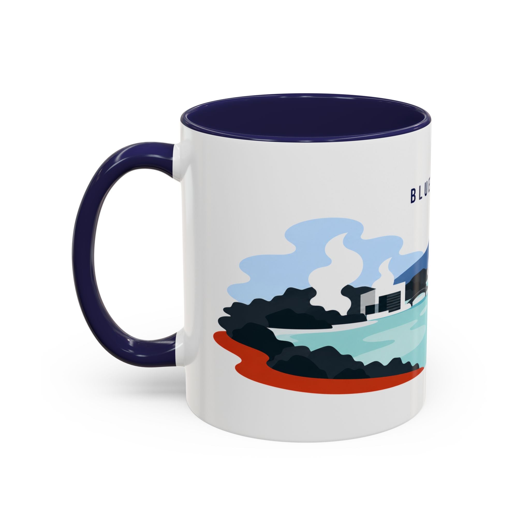Blue Lagoon Coffee Mug | Travel Destination Souvenir Gift | Accent Color Ceramic 11oz 15oz