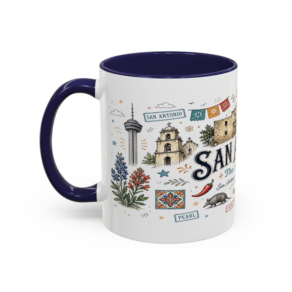San Antonio Coffee Mug | Texas Souvenir City Gift | Accent Color Ceramic 11oz 15oz
