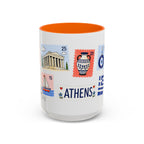 Athens Coffee Mug | Postage Stamp Collage Mug | Travel Souvenir Accent Cup 11oz 15oz