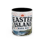 Easter Island Coffee Mug | Travel Destination Souvenir Gift | Accent Color Ceramic 11oz 15oz