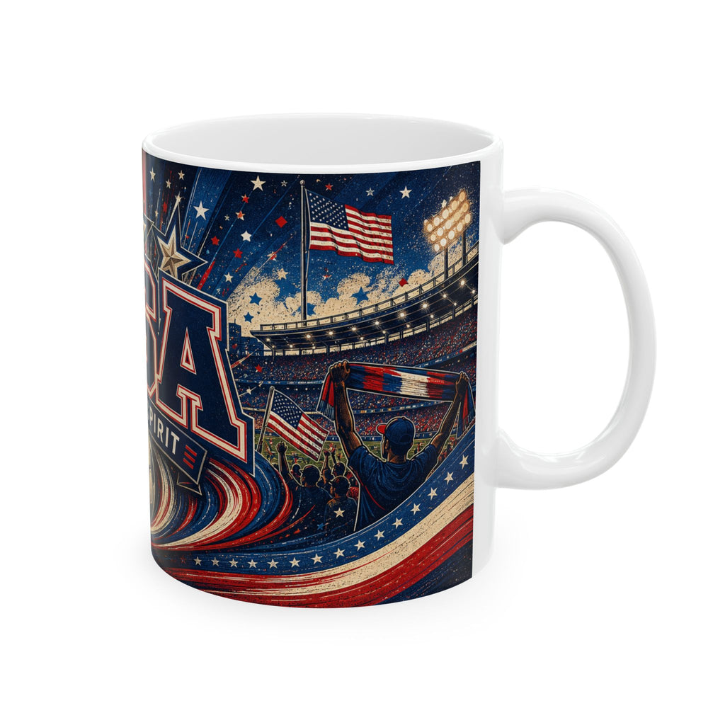 USA Soccer Spirit Coffee Mug | Soccer Fan Gift | Ceramic 11oz 15oz Match Day Cup