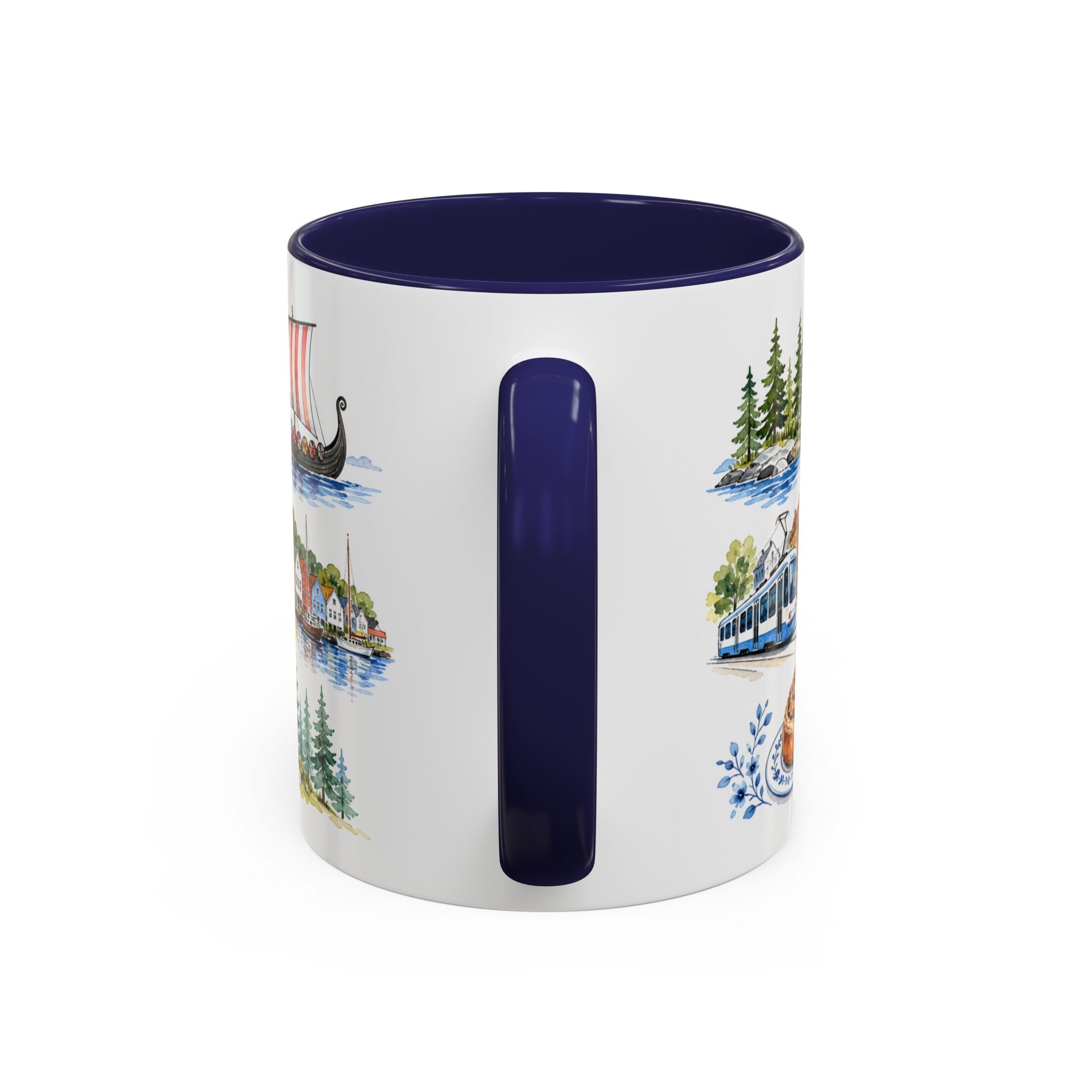 Oslo Illustrated Travel Mug | City Souvenir Accent Coffee Mug | 11oz 15oz Ceramic Cup