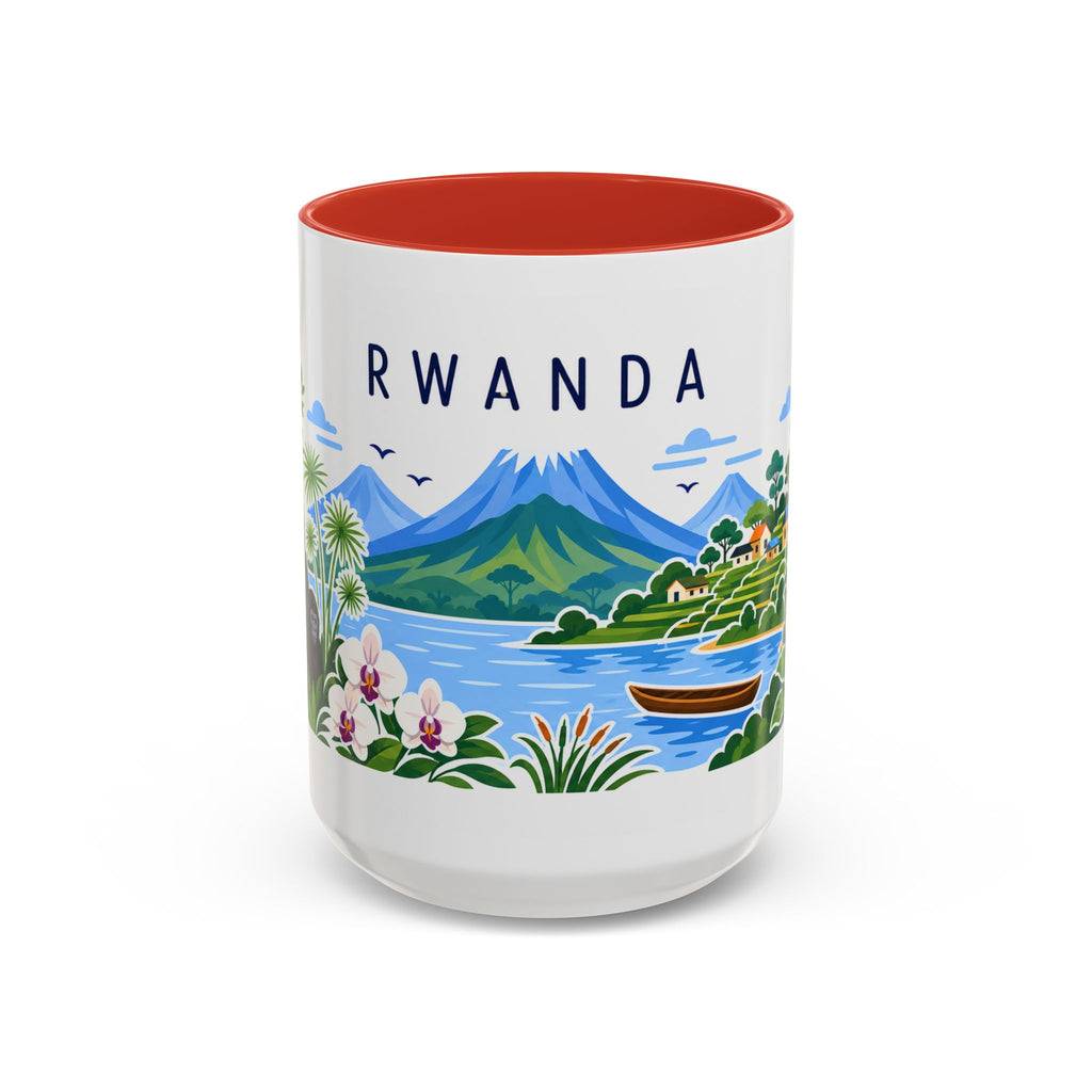 Rwanda Coffee Mug | Travel Souvenir Accent Mug | Country Gift Ceramic Cup 11oz 15oz