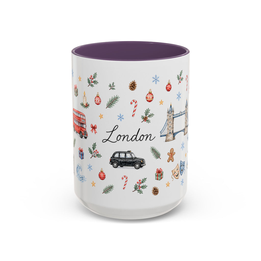 London Christmas Mug | Watercolor City Souvenir, Travel Memories, Ceramic Coffee Cup