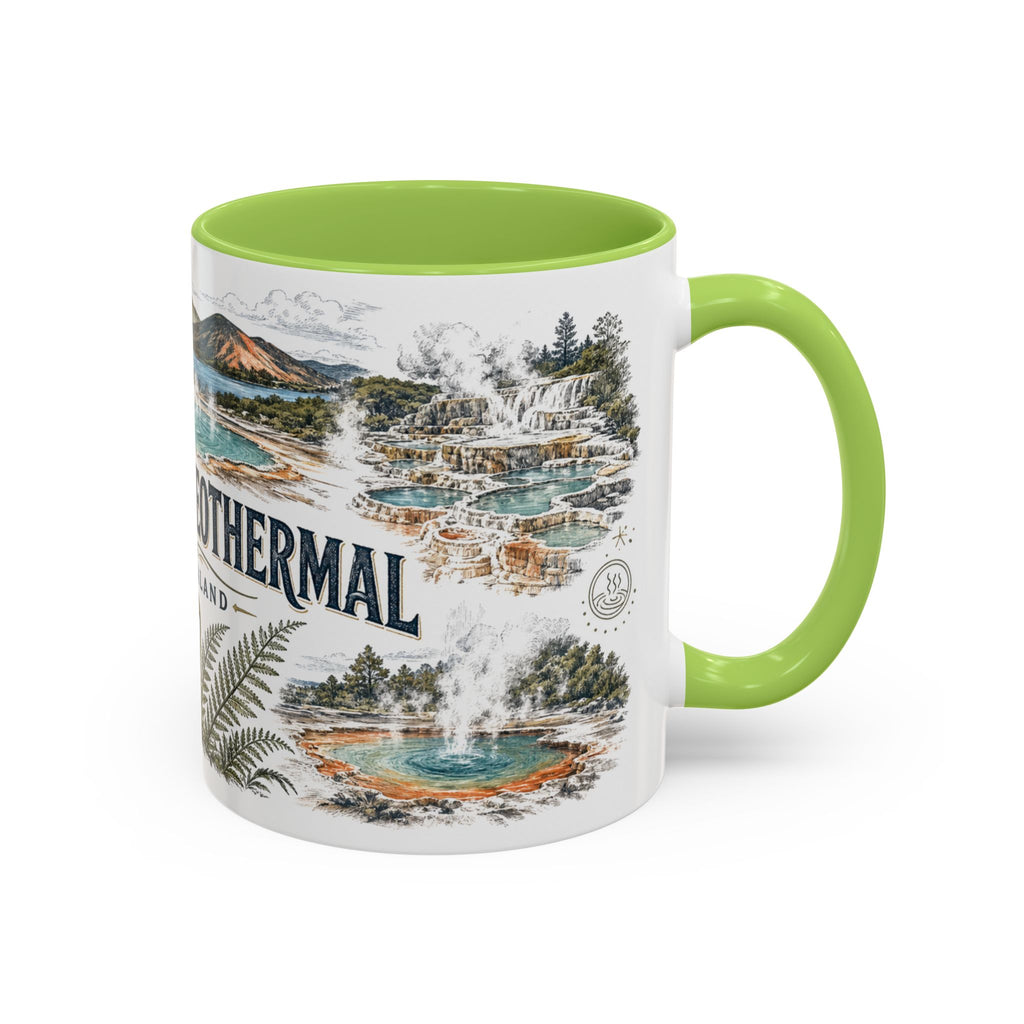 Rotorua Geothermal Mug, New Zealand Travel Souvenir, Bucket List Gift, Accent Ceramic Coffee Mug 11oz 15oz