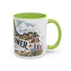 Devils Tower Mug, Wyoming Travel Souvenir, Bucket List Gift, Accent Ceramic Coffee Mug 11oz 15oz