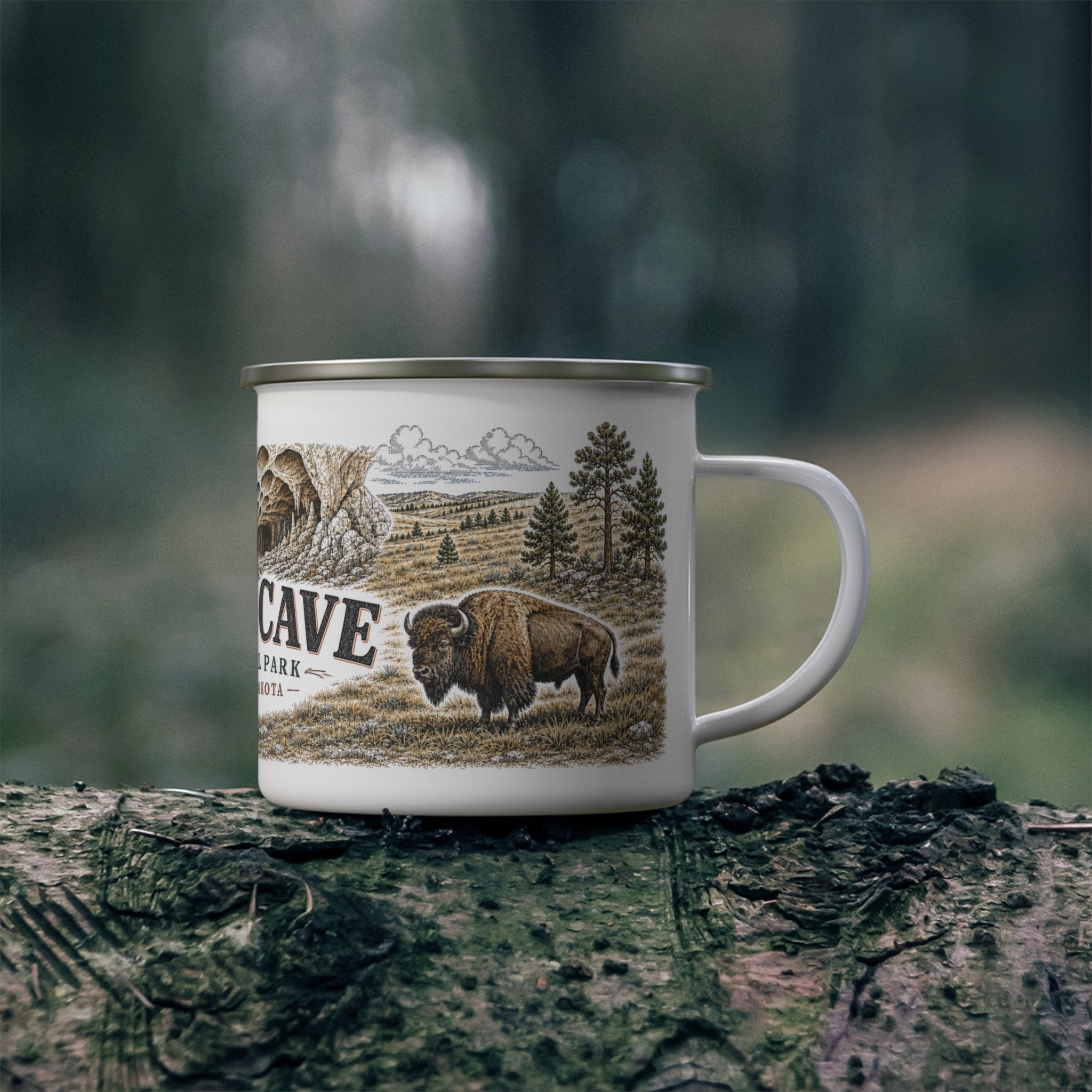 Wind Cave National Park Vintage Enamel Camping Mug | 12oz National Park Hiking Gift