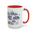Bangalore Coffee Mug | India Souvenir Travel Gift | Accent Color Ceramic 11oz 15oz