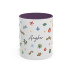 Angkor Christmas Mug | Watercolor Travel Souvenir | Holiday Gift | Accent Ceramic Coffee Cup 11oz 15oz