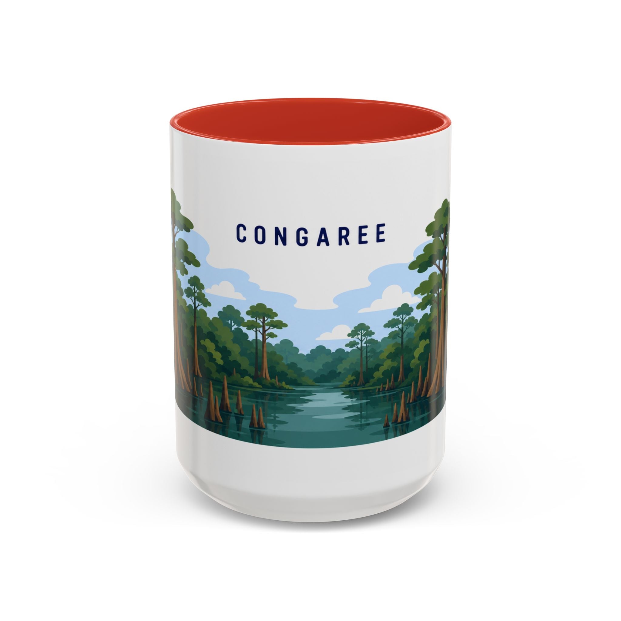 Congaree National Park Coffee Mug | Solid Color Block Park Souvenir | 11oz 15oz Accent Mug