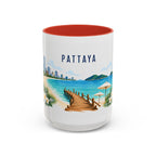 Pattaya Coffee Mug | Thailand Travel Souvenir | Porcelain Decal City Gift | 11oz 15oz Accent Mug