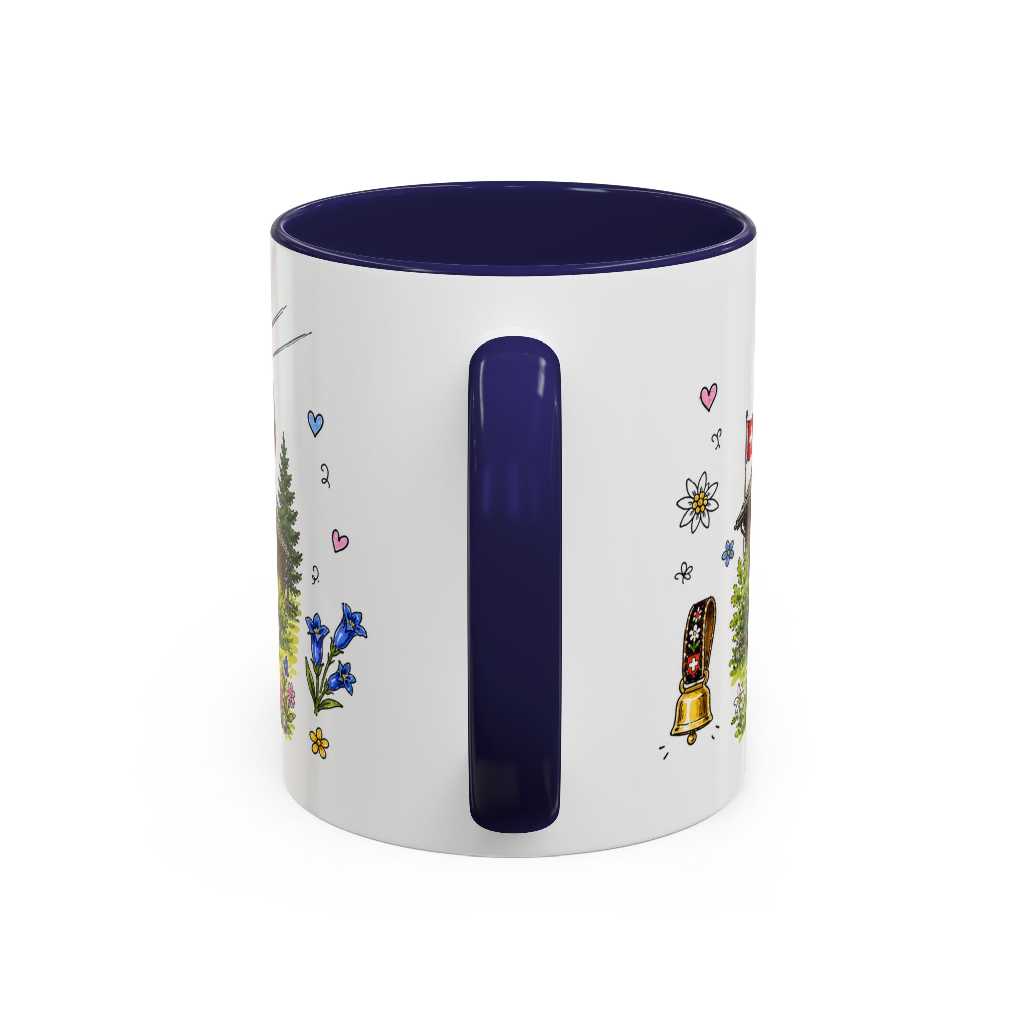 Grindelwald Illustrated Travel Mug | Switzerland Souvenir Accent Coffee Mug | 11oz 15oz Ceramic Cup