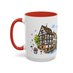 Strasbourg Illustrated Travel Mug | France Souvenir Accent Coffee Mug | 11oz 15oz Ceramic Cup