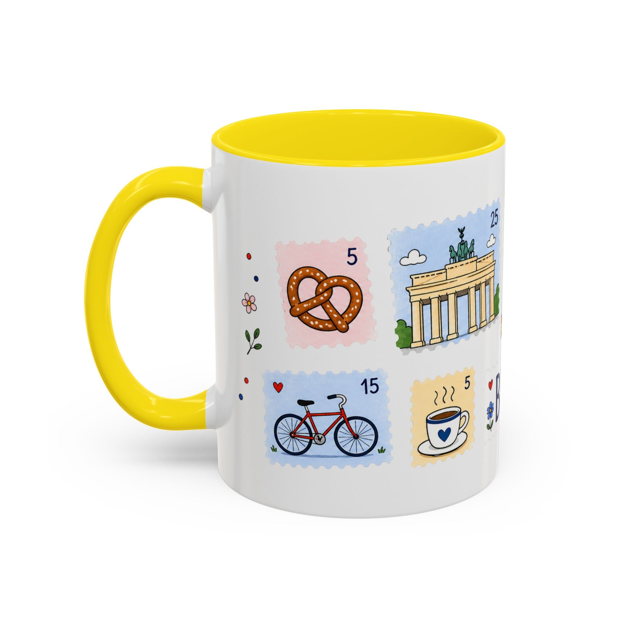 Berlin Coffee Mug | Postage Stamp Collage Mug | Travel Souvenir Accent Cup 11oz 15oz