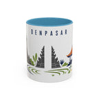 Denpasar Coffee Mug | Indonesia Travel Souvenir | Porcelain Decal City Gift | 11oz 15oz Accent Mug