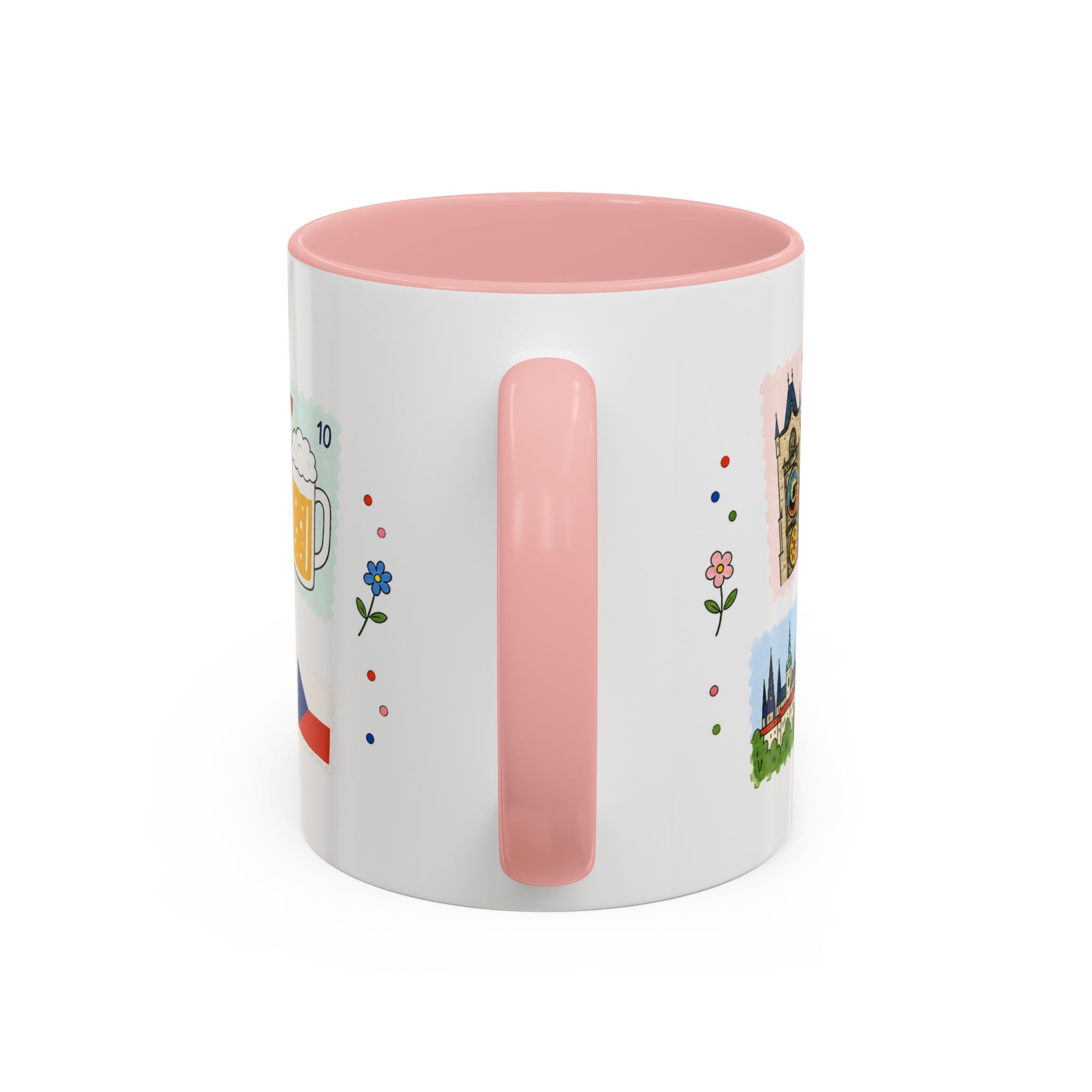 Prague Coffee Mug | Postage Stamp Collage Mug | Travel Souvenir Accent Cup 11oz 15oz