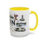 Austin Coffee Mug | Texas Souvenir City Gift | Accent Color Ceramic 11oz 15oz