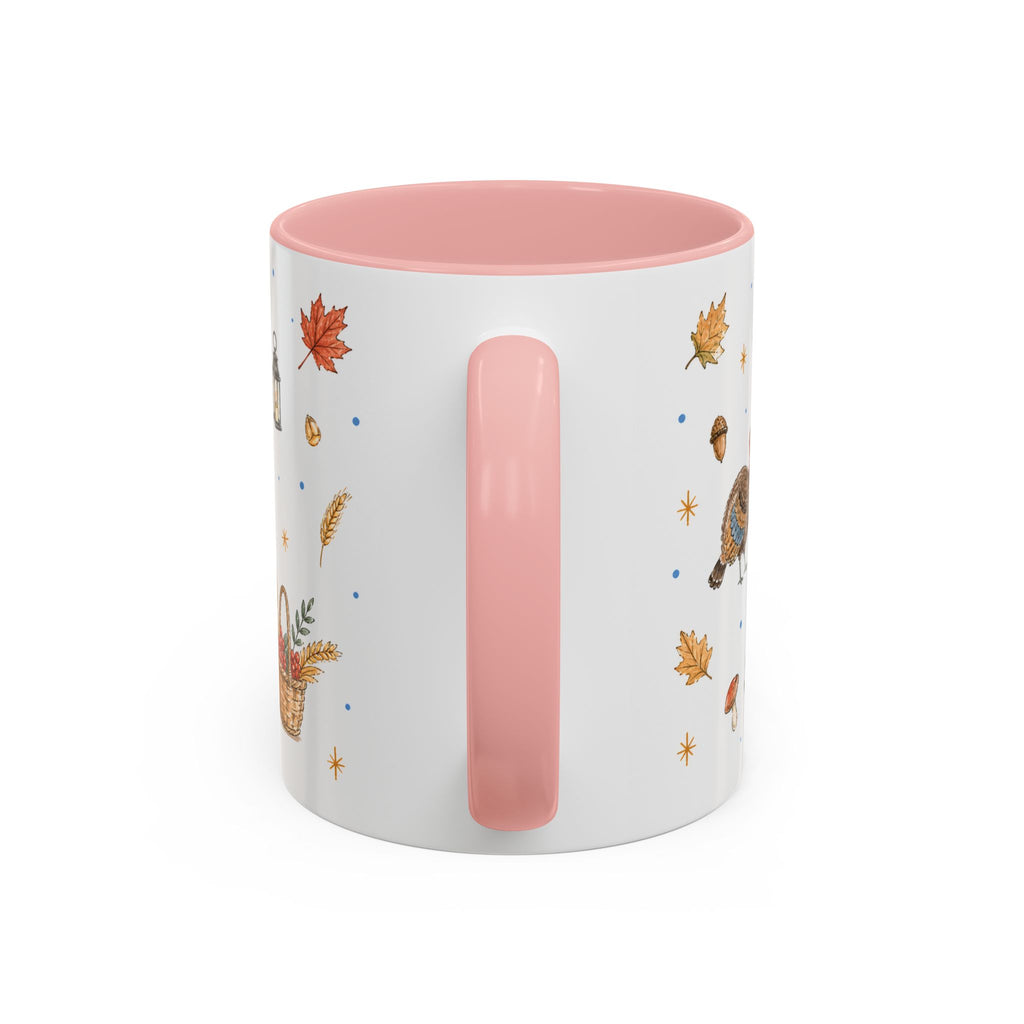 Thanksgiving Turkey Mug | Friendly Woodland Watercolor Gift | Autumn Accent Cup 11oz 15oz